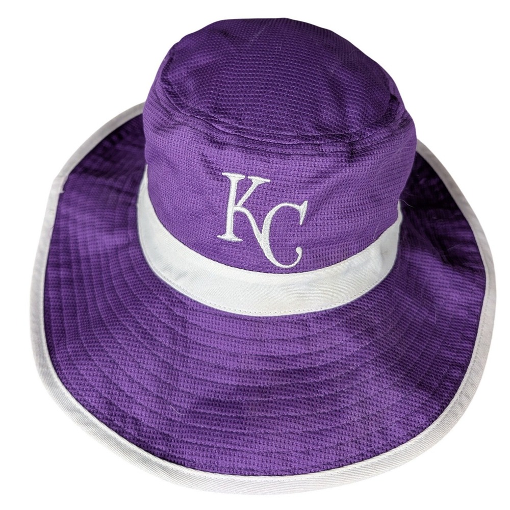 Kansas State Wildcats Purple Wide Brim Bucket Hat KC Logo Sun Hat Chin Strap